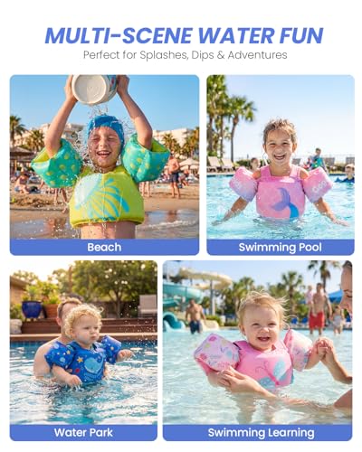 Toddler Swim Vest Pink Whale 24-33 Pounds - Kids Floaties Safety Vest
