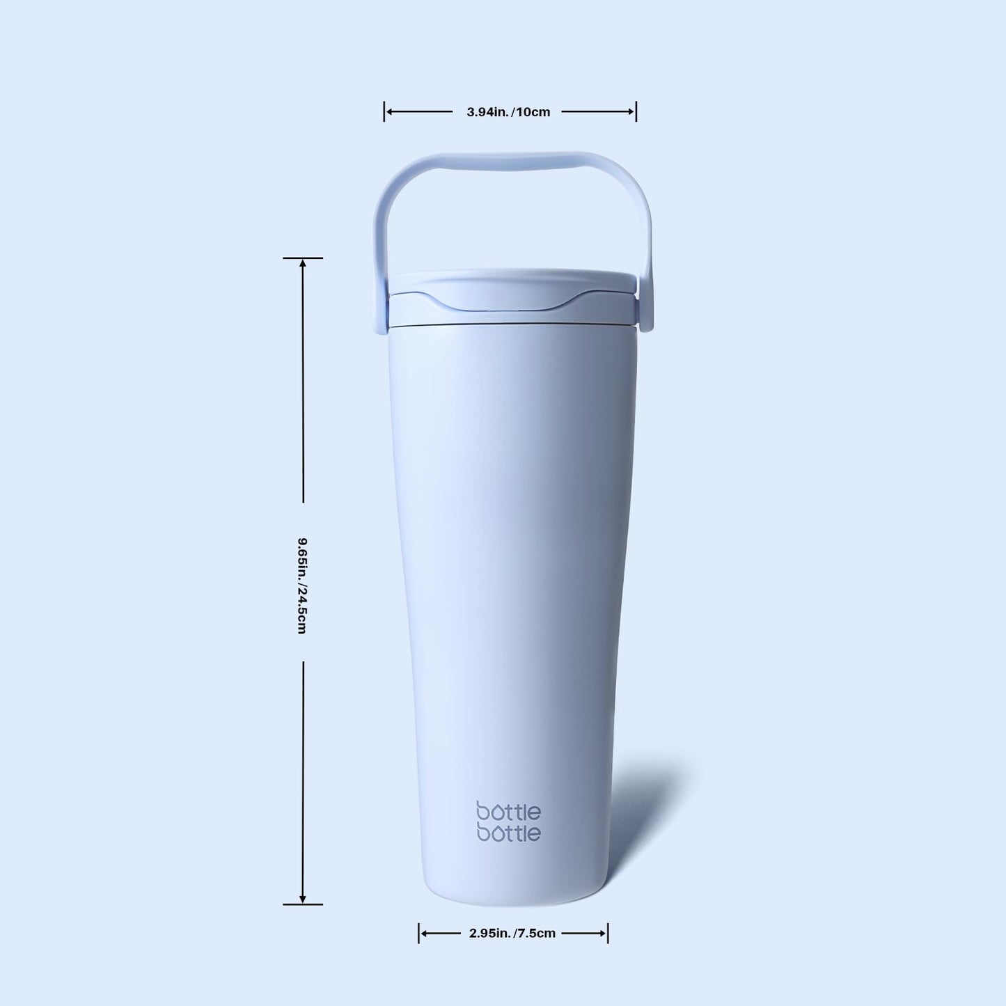 BOTTLE BOTTLE Insulated Tumbler with Handle & Straw Lid, 30oz Stainless Steel Leak-Proof Water Bottle for Hot & Cold Drinks, Add Ice Without Unscrewing, BPA-Free for Travel, Sports, Office(Blue)