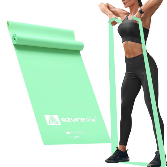 A AZURELIFE Professional Individual Exercise Resistance Bands, Single 5, 6,7 Ft or 8 Yards Elastic Bands, Non-Latex Stretch Bands for PT, Yoga, Pilates, Rehab, at-Home or The Gym Workouts