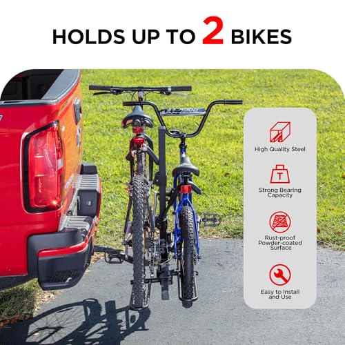 Rockland 2-Bike Hitch Rack - 80 lbs Capacity, Foldable Platform Carrier