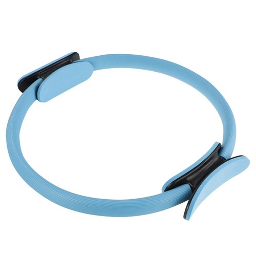 Yoga Pilates Ring Dual Grip Magic Circle - Adjustable Fitness Exercise Ring for Core Strength, Toning & Rehab, Non-Slip Lightweight Body Workout Tool Kit for Home Gym, Yoga, and Pilates (BU)