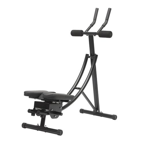 Ab Machine Coaster - Abdominal Crunch Trainer for Home Gym, Core Workout Equipment with LED Monitor, 330lbs Load Capacity, Foldable & Adjustable Fitness Gear for Men, Women & Teens (Black)