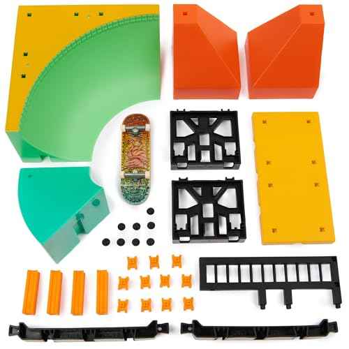 Tech Deck, Quarter Bowl Ruckus X-Connect Park Creator, Customizable and Buildable Ramp Set with Exclusive Fingerboard, Kids Toy for Ages 6 and up