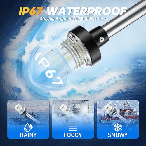 9 Inch Waterproof Marine Anchor Light Stern Navigation LED Light - IP67