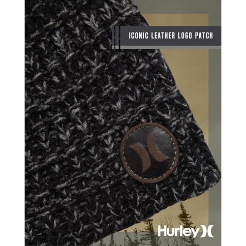 Hurley Men's Winter Hat - Loose Knit Marled Beanie
