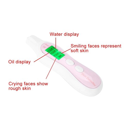 Sonew Digital Skin Tester Pen with LCD Display, Precision Facial Skin Moisture/Oil Analyzer for Skin Care for Traveling, Home, Beauty Salon (White)