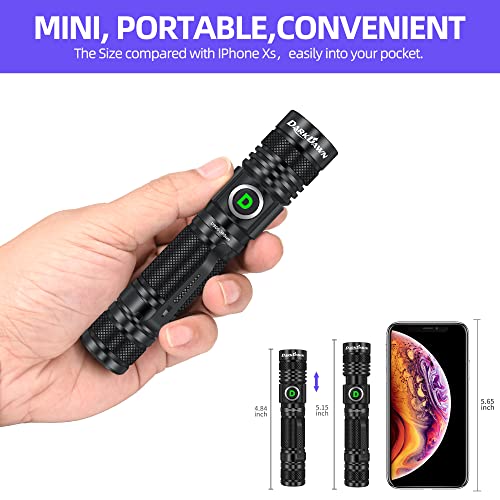 DarkDawn UV 365nm Mini Blacklight Flashlight 2 Pack - Invisible UV Light