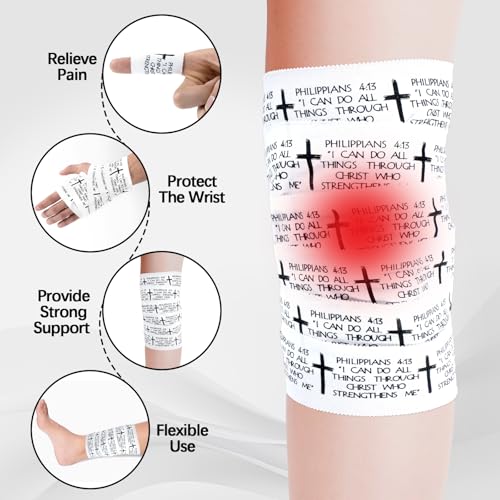 Cross Athletic Tape 2in x 23ft - 2 Pack, Cotton Zinc Oxide Sport Wrist Tape for Faith-inspired Sports