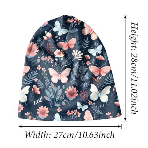 Deokke Butterfly Flower Slouchy Chemo Cap - Lightweight Head Wrap for Women Girls Men - Variation I-7-butterfly Flower