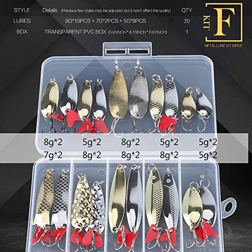 DONQL Fishing Lures Set B - 16pcs Small Metal Spoons for Trout Bass