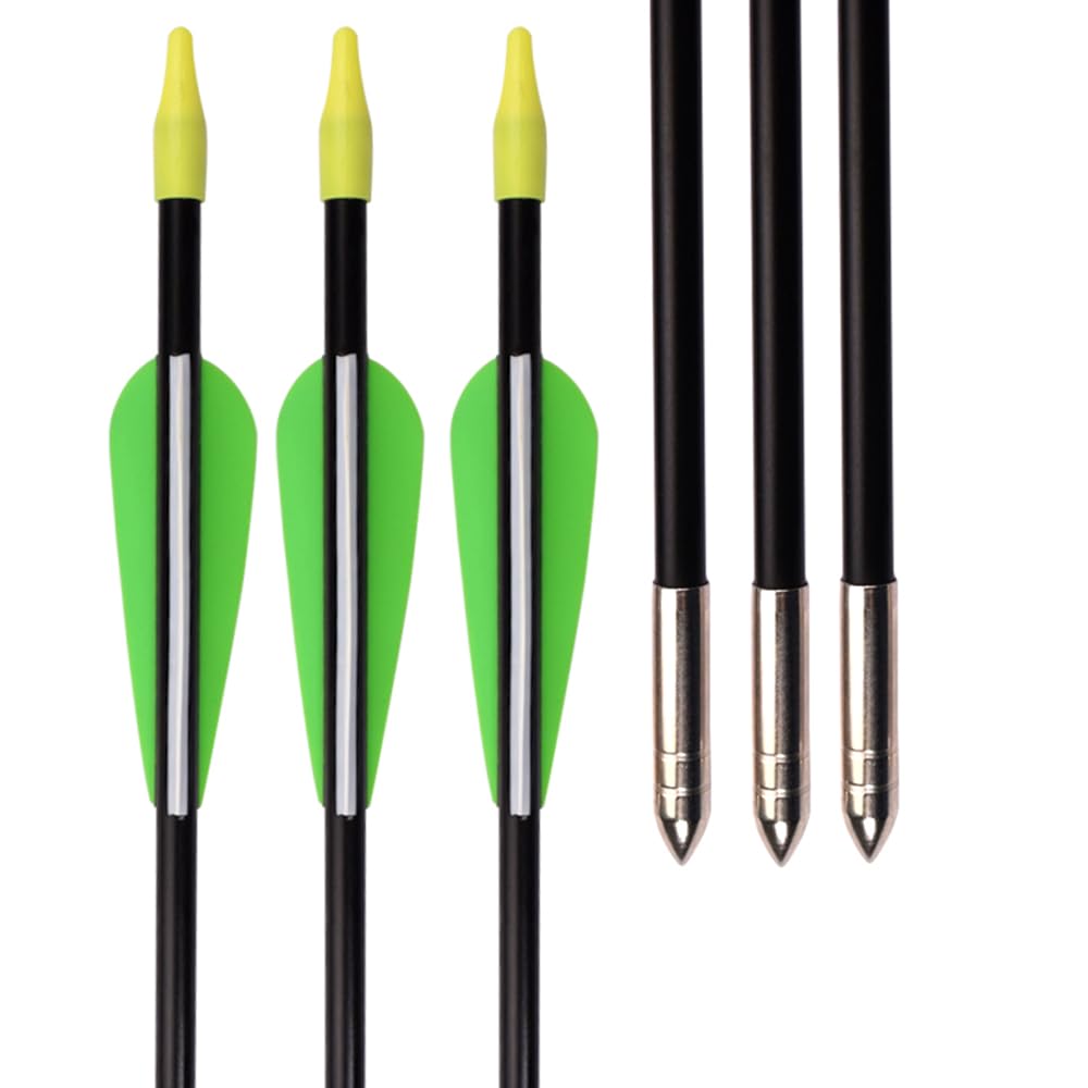 Fiberglass Practice Arrows Archery 26 Inch Target Shooting Safety Recurve Bows Suitable for Youth Woman Beginner 12 PCS