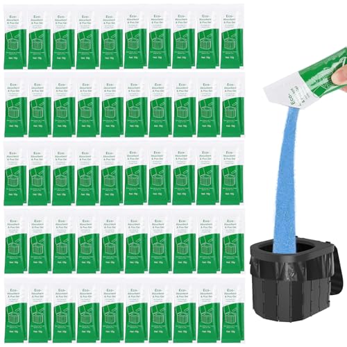 Lemon Scent Poo Gel for Portable Toilet - 50 Pack Eco-Friendly & Odor Control