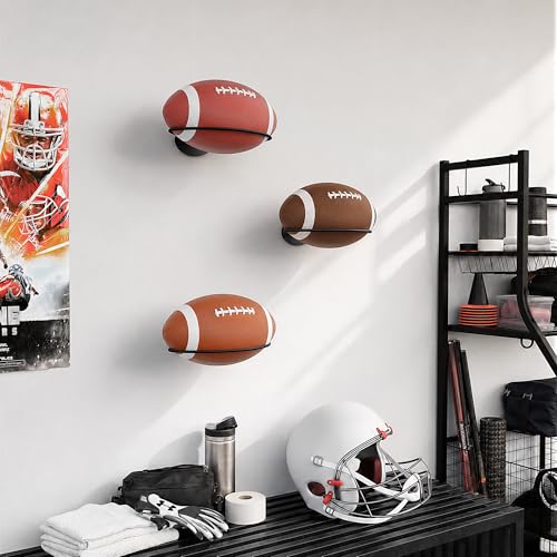 Josmimic Football Wall Mount Holder 1 Pack - Fits Official & Youth Balls