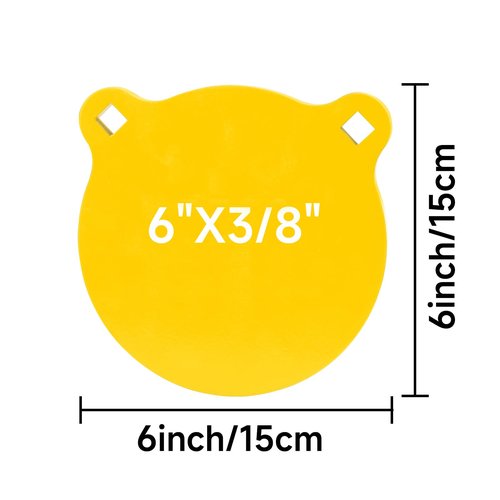 Steel Shooting Targets 1/2" Thick Metal Target for Outdoor Range and Shooting Practice-6in Neon Yellow