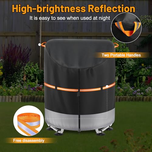 Kids Mini Trampoline Cover 55-60 Inch Waterproof UV Resistant Heavy Duty 600D with Drawstring & Buckles - Black