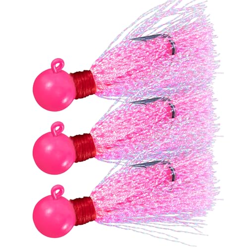 Pink 1/4oz Saltwater Fishing Jig Heads Pack of 10 for Surf & Pompano Fishing