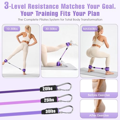 Home Pilates Kit with Ring Ball Resistance Bands Socks and Massage Ball