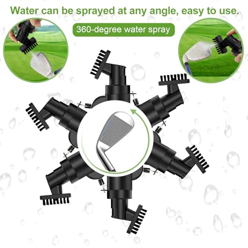 Golf Club Cleaner Brush with Pressurized Water Spray - Portable 5oz Club Cleaning Tool