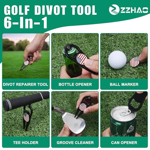 Golf Divot Tool and Ball Marker Set with Magnetic Hat Clip - Funny Gift for Men - DIVOT-KING