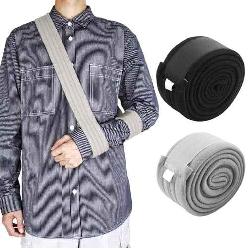 2-Pack Black & Gray Arm Sling Shoulder Immobilizer for Women Men, Adjustable Arm Shoulder Elbow Sling, Forearm Strap for Elbow Wrist Injury, Torn Rotator Cuff, Clavicle Injury Broken