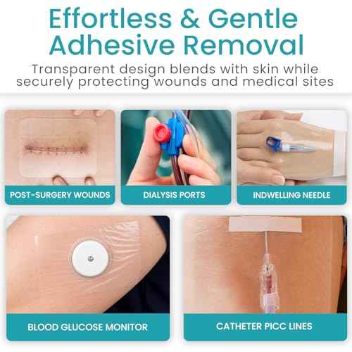 ViveCare Large Transparent Film Dressing - Waterproof Bandages - Clear Wound Cover for Showering, Tattoos - Protector Shower Shield for After Surgery - Post Surgical Patches for Skin (9¡± x 9¡±)