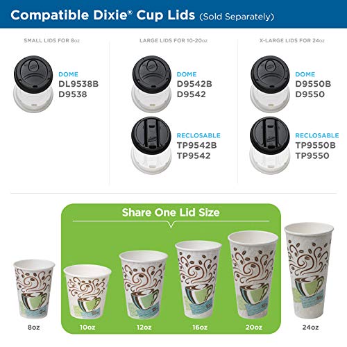 Dixie PerfecTouch 20 oz Paper Coffee Cups By GP PRO, Coffee Haze Design, 500 Count (25 Disposable Cups Per Sleeve, 20 Sleeves Per Case), 5320CD