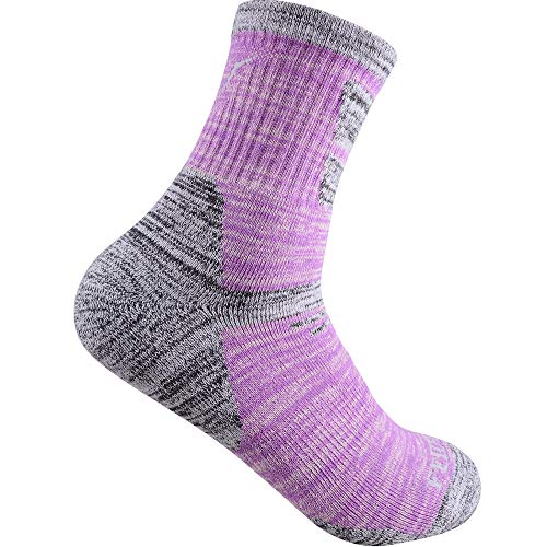 FEIDEER Hiking Walking Socks For Women, Multi-pack Outdoor Recreation Cotton Moisture Wicking Crew Socks