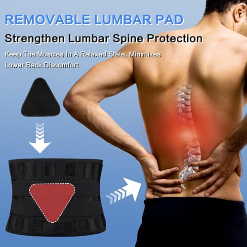 Back Brace Support Belt For Men & Women, Lumbar Support Belt Relief for Upper and Lower Back Pain , Sedentariness ,Sciatica£¬Scoliosis and Herniated Disc -Adjustable Breathable Back Brace Suitable For Home, Fitness, Driving, Work,Travel-Black(Medium)