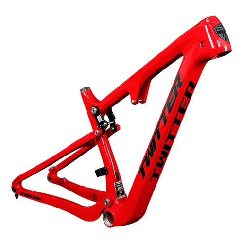 BSFHQS Full Suspension Enduro/Downhill Mountain Bike Frame 27.5/29er 15"/17"/19"/21" Carbon Fibre Frame XC/DH Soft Tail Frame 12 * 148mm Boost Thru Axle Disc Brake(Red,29 * 19")