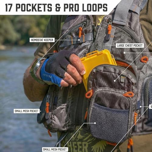Fly Fishing Vest Pack for Men and Women - Army Green, Adjustable, Lightweight