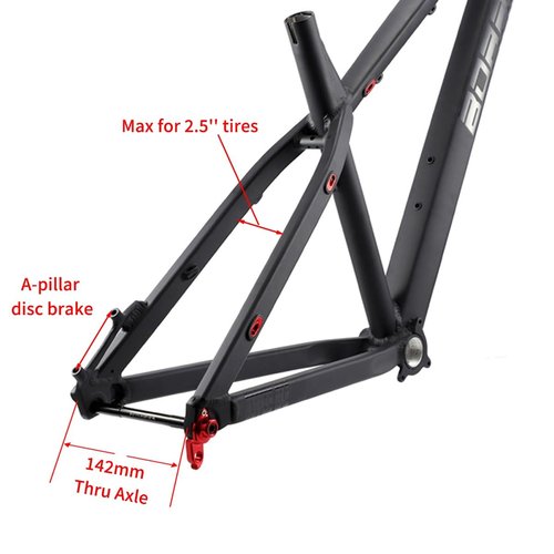 BSFHQS Dirt Jump Bike Frames 27.5er Aluminum Alloy Mountain Bikes Disc Brake Frame 17in AM/DH Trail Hardtail Bike Frame 12 * 142mm Thru Axle Frame BSA BB73mm(Titanium)