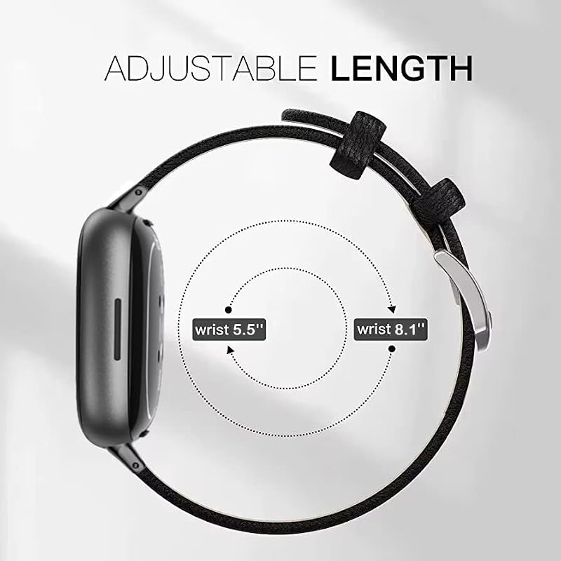 Leather Watch Bands for Samsung Galaxy Fit 3 - Adjustable Breathable Strap