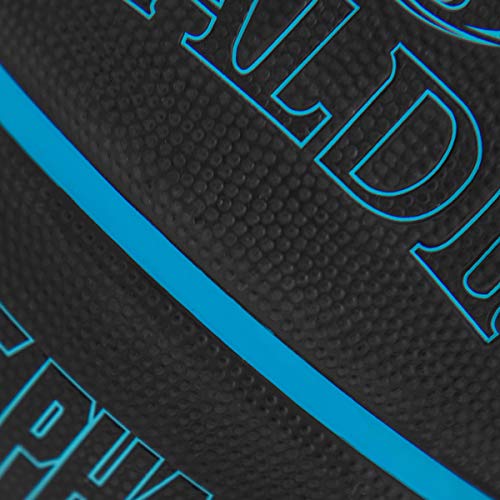 Size 7 29.5" Outdoor Rubber Basketball - Neon Blue/Black Street Phantom