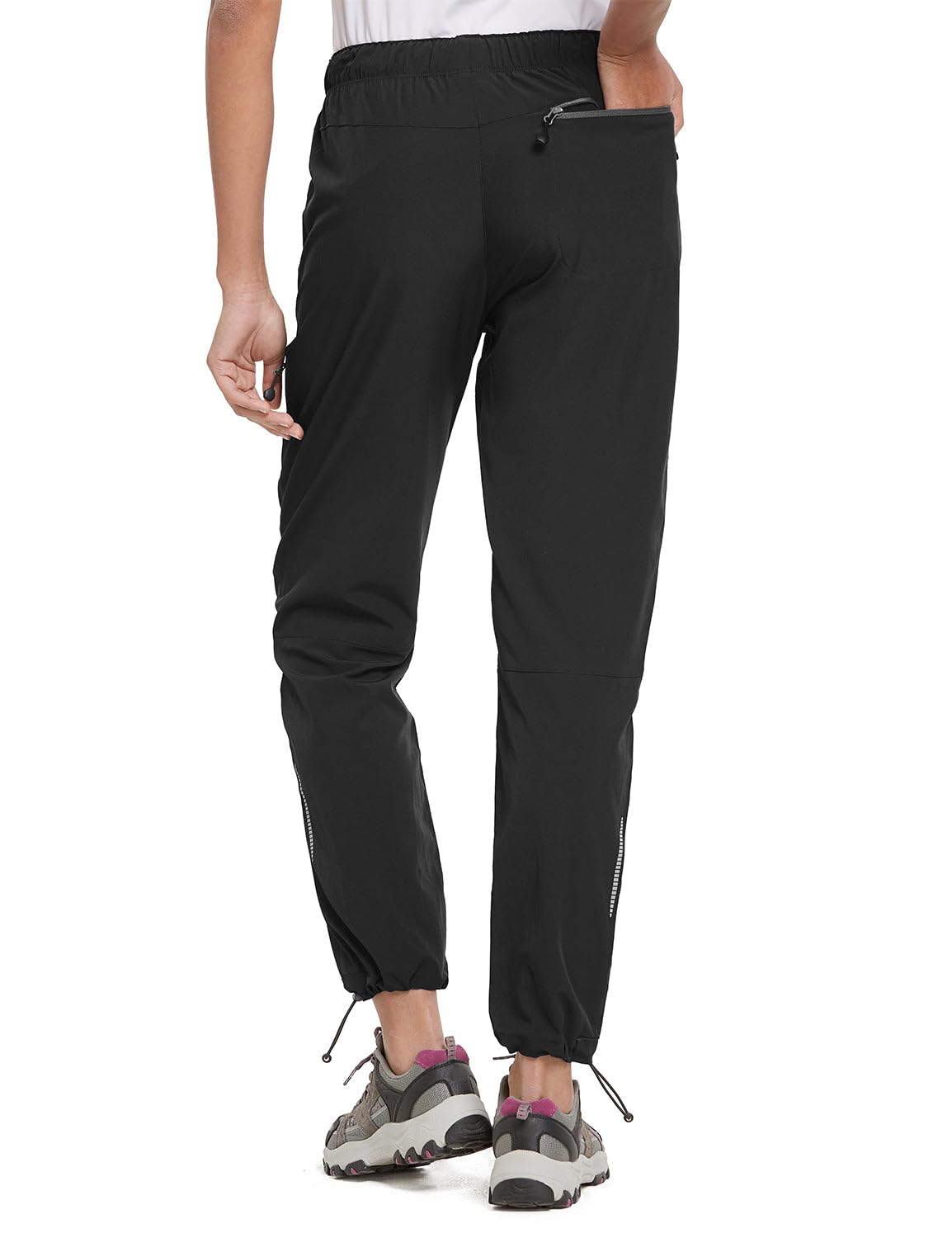 baleaf Travel Pants Women Hiking Long Tall Lightweight Quick Dry Water Resistant Cargo Pants 31'' Trip 31''-Black XL