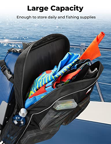 Waterproof Boat Storage Bag with Mesh Pockets - Railing & Seat Mount Organizer