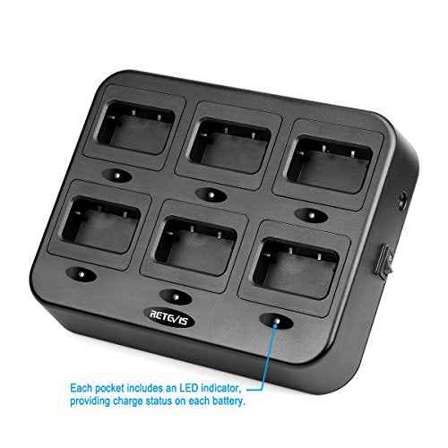 Retevis RT27 RT27V Walkie Talkies Charging Base, Six-Way Charger Station (Not for RT22), Multi Unit Rapid Gang Charger, Compatible with Retevis RT27 RT27V 2 Way Radios (1 Pack)