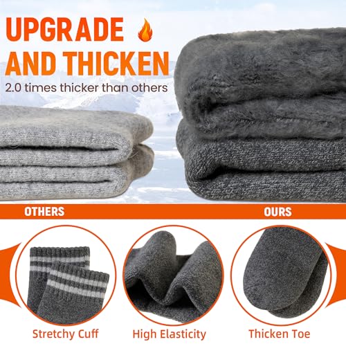 Thermal Ski Socks for Women - Extra Thick Insulated Winter Crew Socks with Variation Black, Khaki, Grey - 3 Pairs
