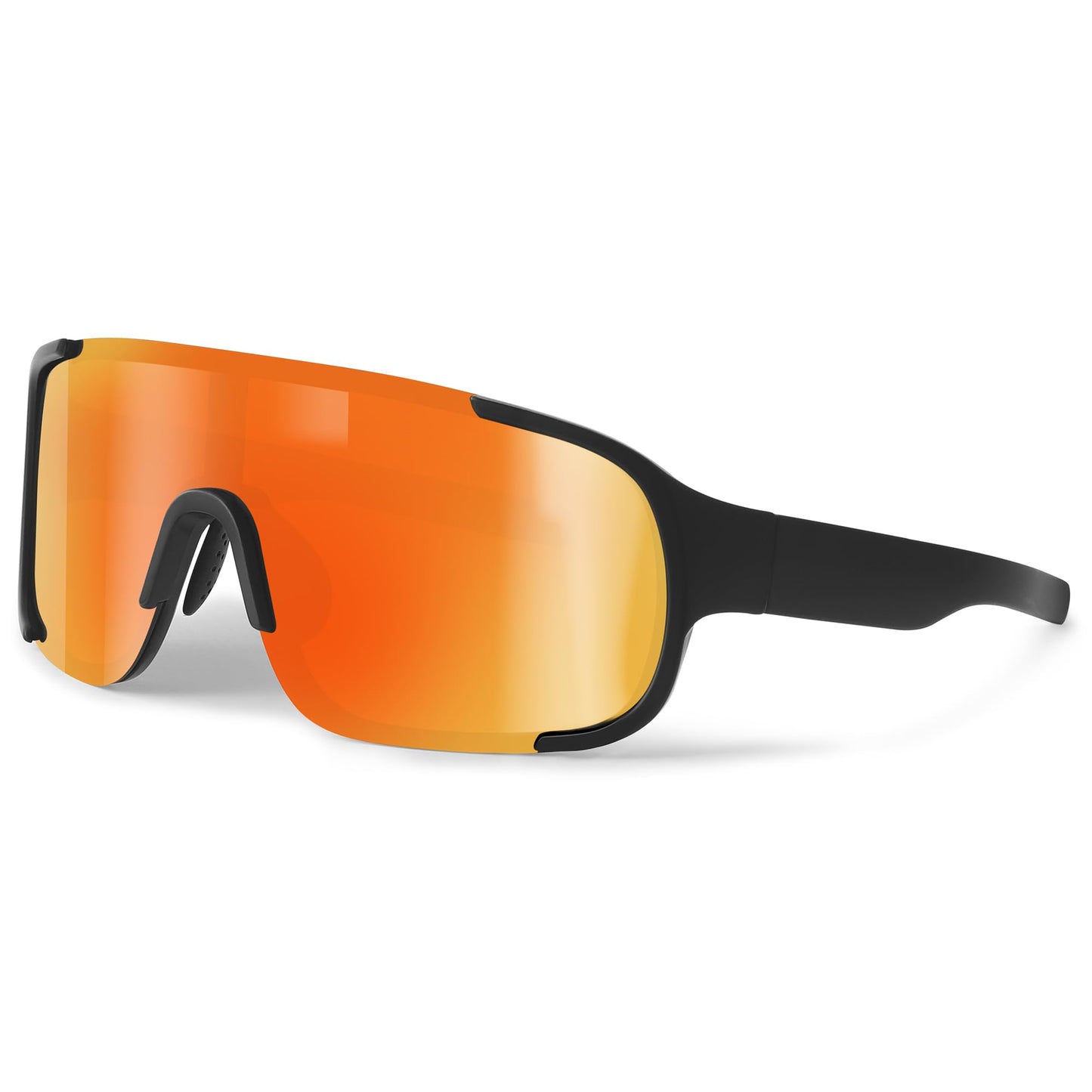 Ofwin Polarized Cycling Sports Sunglasses for Men Women UV Protection Fishing Bike Running Wrap Around Sun Glasses Matte Black/Red