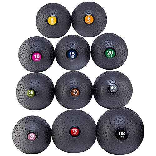 Fitvids Workout Exercise Fitness Weighted Medicine Ball, Wall Ball and Slam Ball, Multiple Styles and Sizes