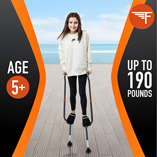 Kids Walking Stilts with Adjustable Height, Wide Non-Slip Tips & Foam Grips