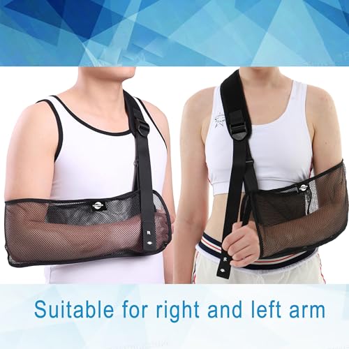 Mesh Arm Shoulder Sling Updated Version 2 - Adjustable Water-Resistant Immobilizer for Injuries