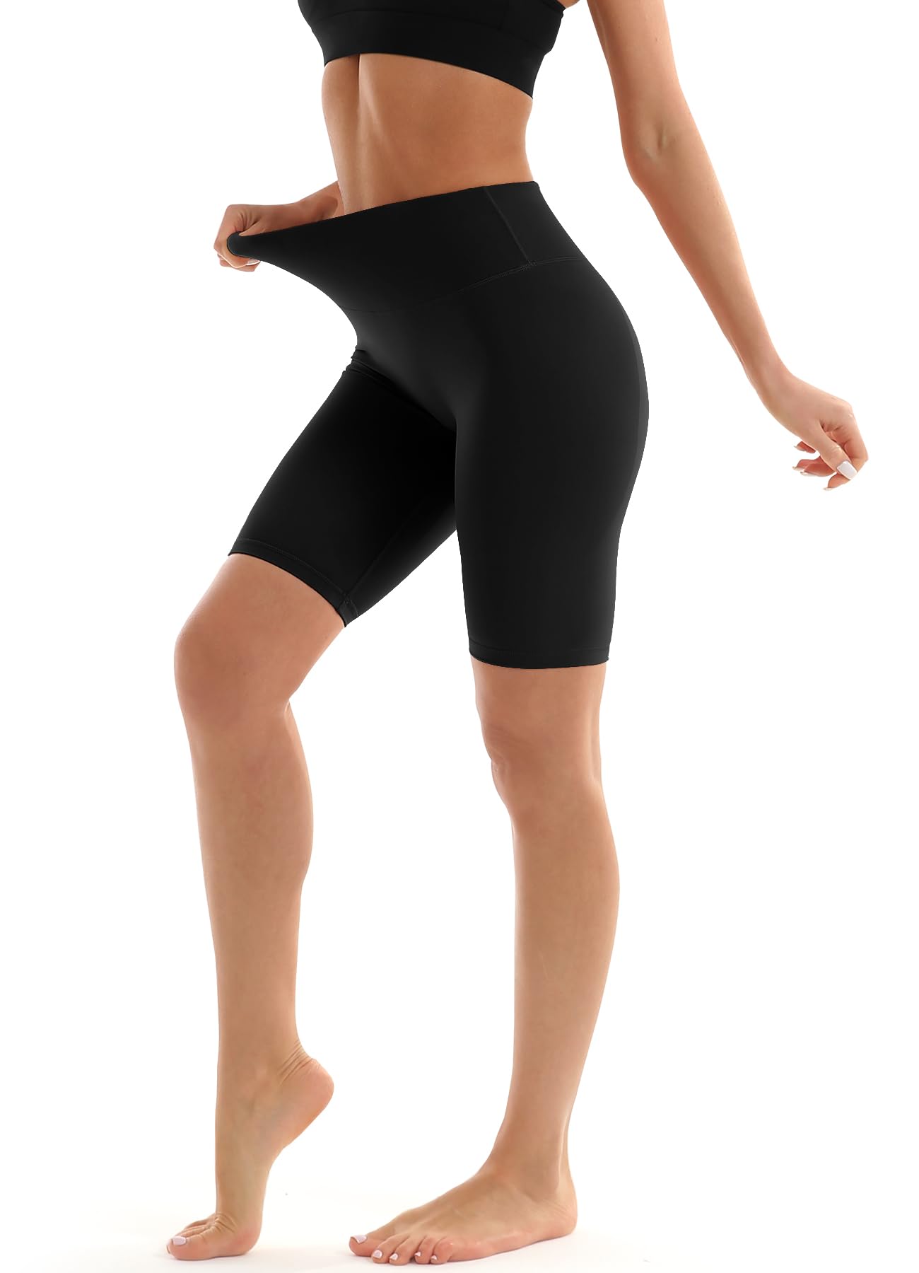 Bluemaple 3 Pack Biker Shorts Women High Waisted- 8" Tummy Control,Ultra-Comfort for Workouts,Yoga & Daily Wear with Pockets