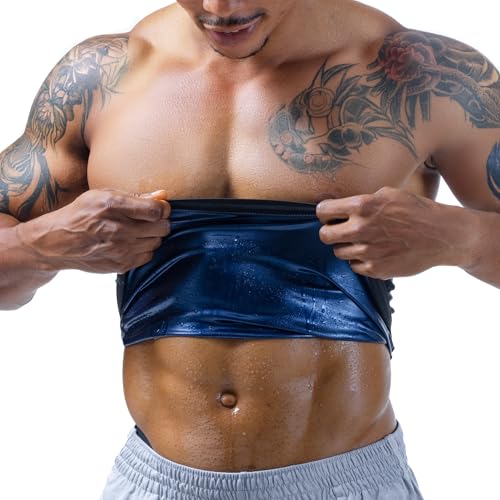 Men's Waist Trainer Sweat Belt for Workout Black Medium XS-10XL