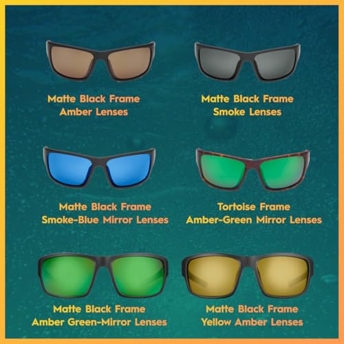 Flying Fisherman Polarized Sunglasses Men Women Amber Green Mirror Lens Outdoor Fishing