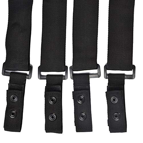 Nylon Police Suspenders for Duty Belt Tactical Harness with 4 Loops Black