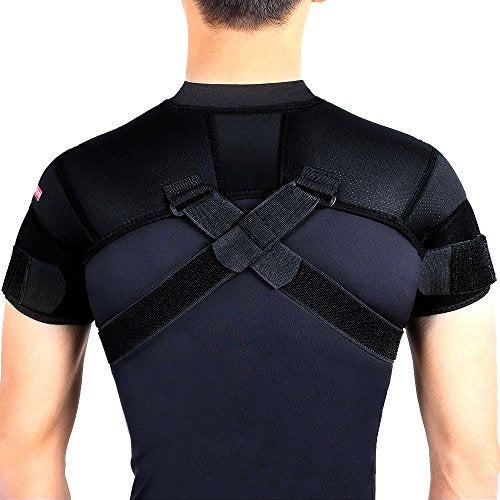 Kuangmi Medium Double Shoulder Support Brace Strap Wrap Neoprene Protector