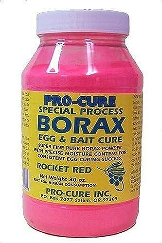 Pro-Cure Borax Egg and Bait Cure - 30 Ounce Fishing Additive Rocket Red