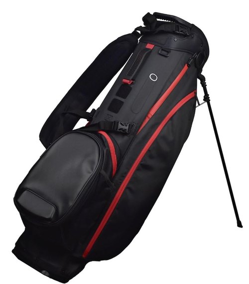 Titleist Golf Players 4 Plus Less Logo Stand Bag Black/Black/Red