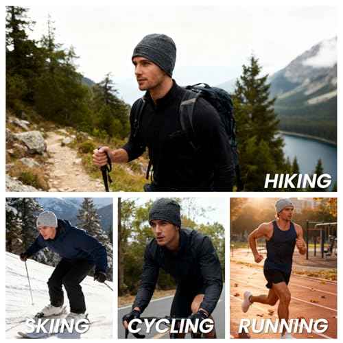 WANDER Skull Cap Winter Running Beanies Hats Men Lightweight Sleep Helmet Liner Outdoors Sports Skull Caps