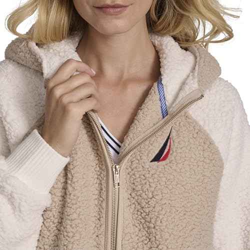 Nautica Women's Colorblock Sherpa Soft Zip
